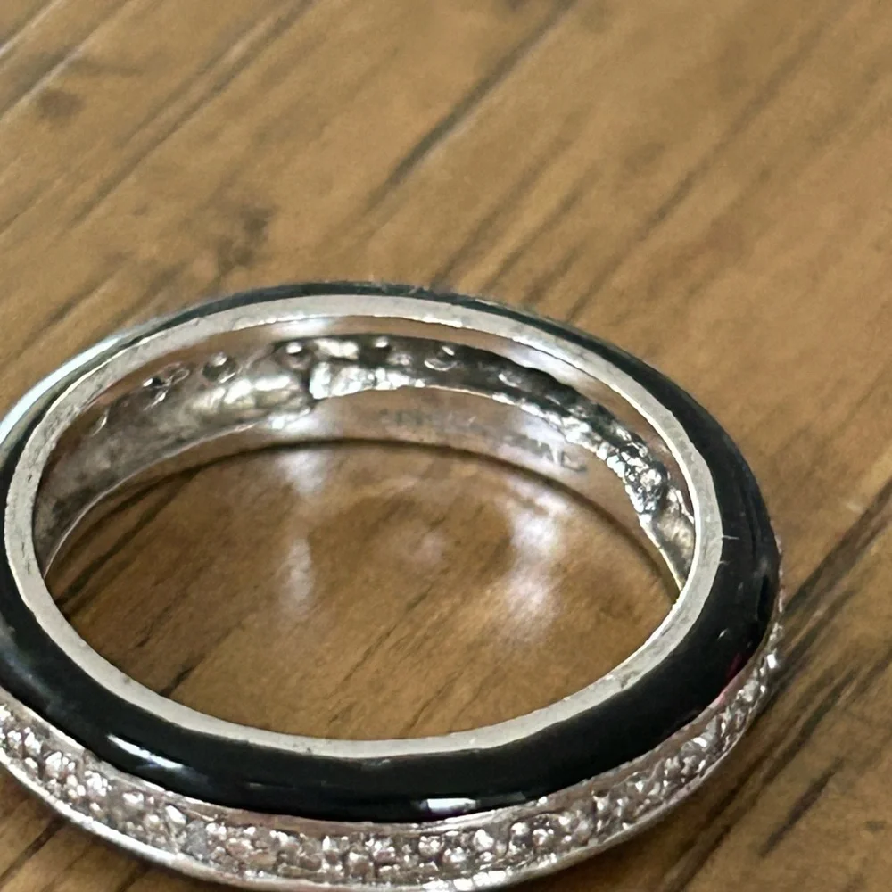 Victoria Wieck Sterling Silver Absolute CZ  Enamel Band Ring 6